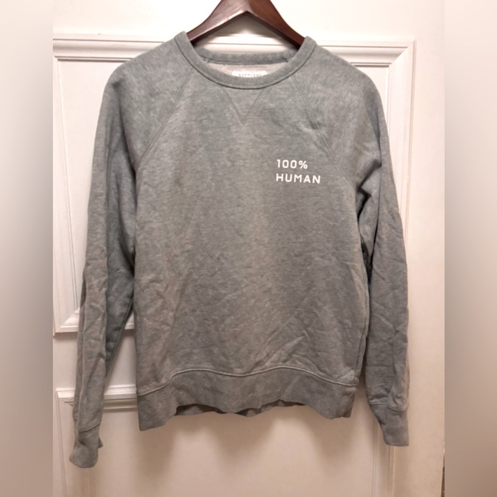 Everlane Gray “100% Human” Sweatshirt Size S